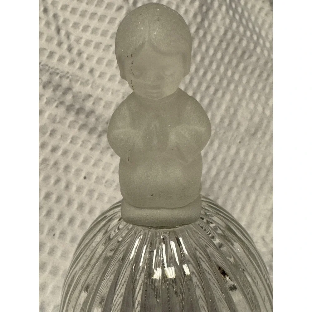 1978 Goebel Annual Crystal Bell Frosted Satin Praying Child Handle 6